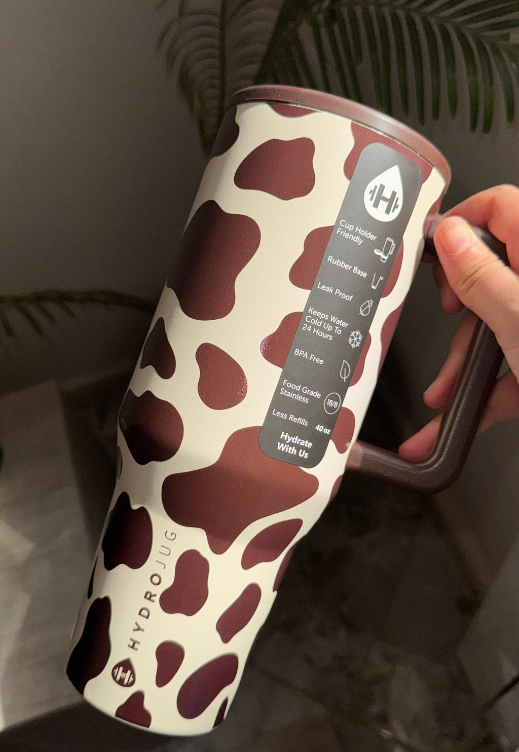Gourde Isotherme avec Paille 1 Litre 200 mL - HydroJug Cow  🇺🇸