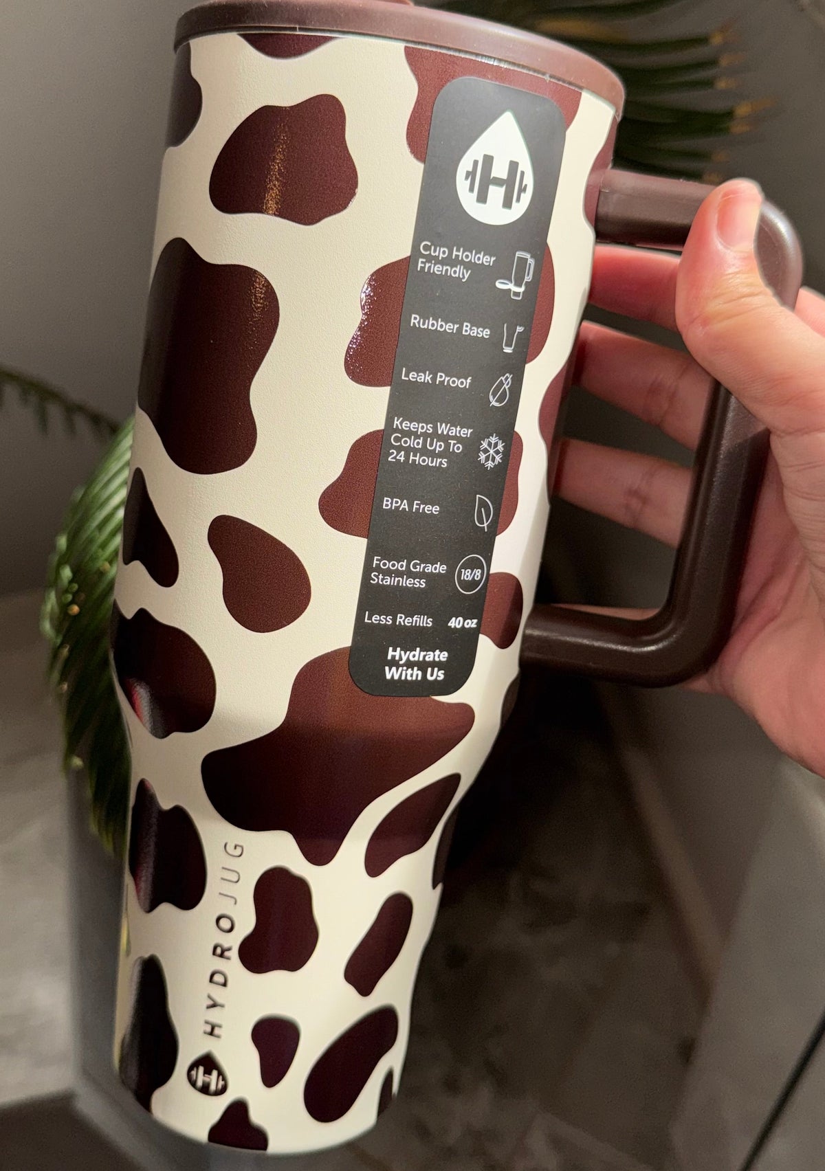 Gourde Isotherme avec Paille 1 Litre 200 mL - HydroJug Cow  🇺🇸
